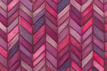 textured chevron pattern of pink and purple tiles