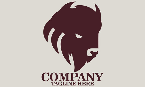 Bison head icon. bison head vector illustration, bison head logo design, bison head in minimal geometric line-art form