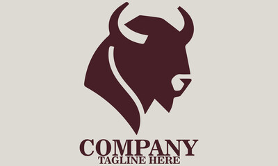 Bison head icon. bison head vector illustration, bison head logo design, bison head in minimal geometric line-art form