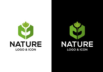 vector hand logo design with flower