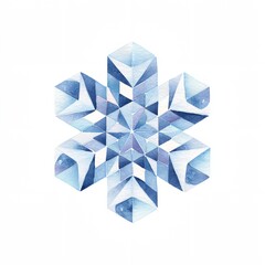 Blue snowflake with a diamond shape