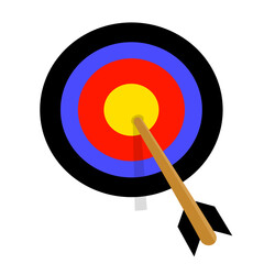Dart Hitting Bullseye of Target