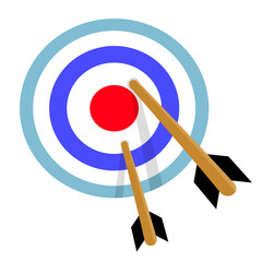 Dart Hitting Bullseye of Target