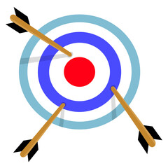 Dart Hitting Bullseye of Target