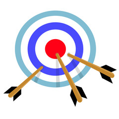 Dart Hitting Bullseye of Target