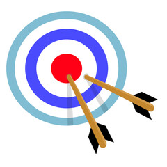 Dart Hitting Bullseye of Target