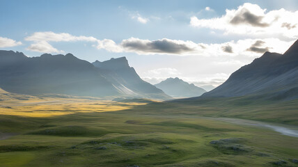 mountain landscape with clouds