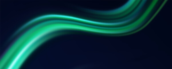 Neon stripes in the form of drill, turns and swirl. Speed of light concept background. Abstract background rotational border lines.