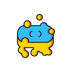 Color Bar of soap with foam icon isolated on white background. Soap bar with bubbles. Flat filled outline style with shadow. Vector