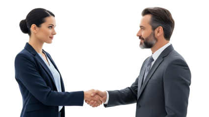 Business people shaking hands in a deal