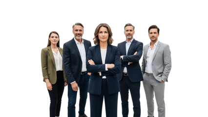 Confident business team in formal wear posing together. A professional group, representing leadership and success