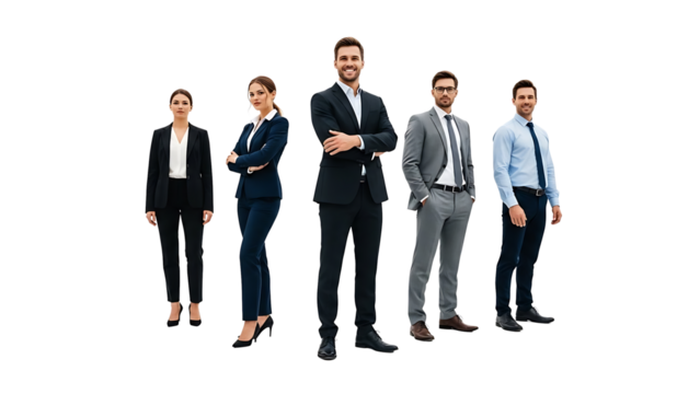 Group of confident professionals dressed in business attire, ready for success - Powered by Adobe