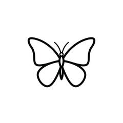 Butterfly minimalist outline insect icon vector illustration