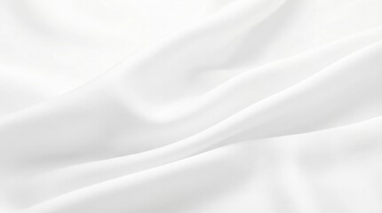 Obraz premium White fabric background with soft, flowing waves and ripples. Smooth and elegant texture for design and concept for clean, pure, or gentle feeling.