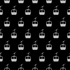 Cable car seamless pattern isolated on black background © sljubisa