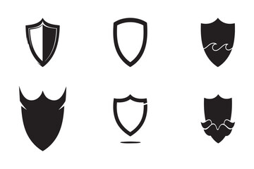Obraz premium Elegant Array of Shields: A collection of various shield designs, elegantly illustrated with simple lines, embodying protection and security, ideal for representing defense or emblem.