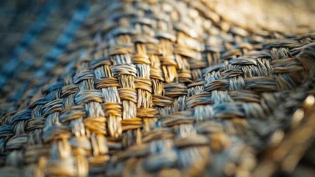 Video Detailed shot of a woven material texture