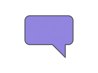 Fototapeta premium Purple Speech Bubble 3D Icon - Chat Message Box Notification