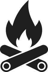 Campfire Icon for Camping, Survival, and Outdoor Adventure Graphic Design