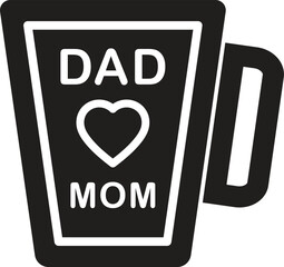 Dad Mom Mug Icon for Family Love, Gift, and Celebration Vector Design