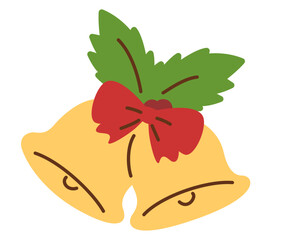 かわいいクリスマスのベル素材イラスト