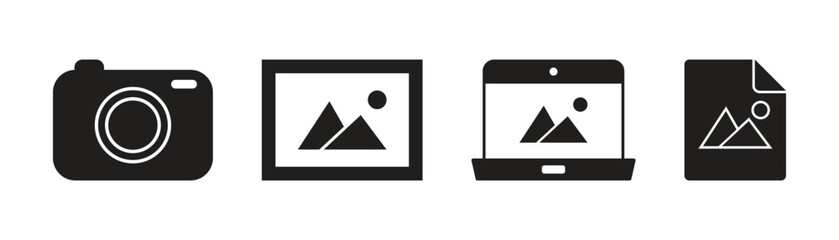 Image Capture and Display Icons for Photography and Digital Media Design