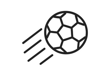 Fototapeta premium Dynamic soccer ball icon showing fast movement with motion trails