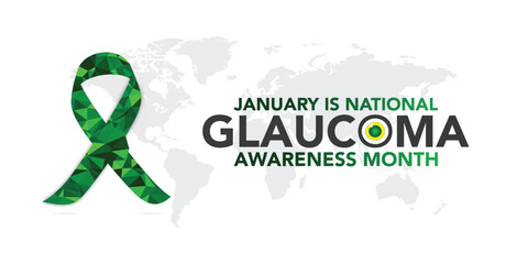 Glaucoma awareness month is observed every year in January, is a group of eye conditions that damage the optic nerve, the health of which is vital for good vision. Vector illustration	