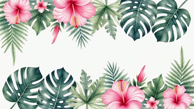 Seamless vector pattern of an abstract pink floral blossom background with a nature leaf design and lily flowers for a summer garden wallpaper