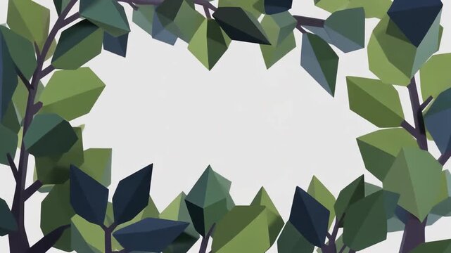 A natural green foliage design featuring an artful laurel wreath and olive branch vector border with spring leaves as a floral frame decoration