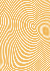 Vintage hypnotic yellow and white circular wave groovy pattern or print. Distorted spiral Y2K background, wavy line hippie vector pattern. Psychedelic groovy backdrop or trippy funky print