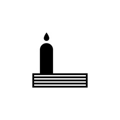 Obraz premium Tactile alphabet black and white icon of a burning candle on a stack of horizontal lines
