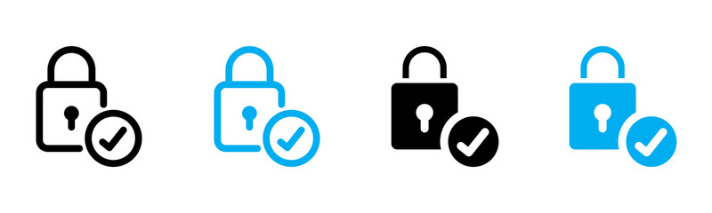 Lock Secure Icon Multiple Style Vector Illustration 