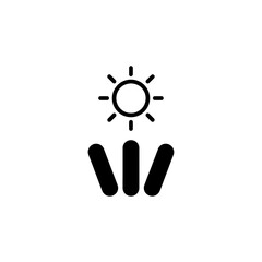 Obraz premium Three vertical droplet crops with sun outline vector illustration