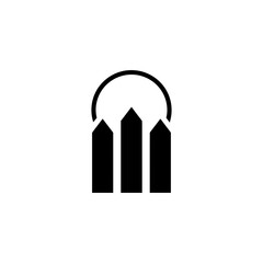Tall badge three vertical crops with sun vector illustration