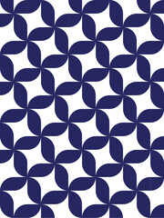 Abstract seamless pattern with blue circles, colorful vector textile design, vintage geometric wallpaper texture, fabric tile illustration