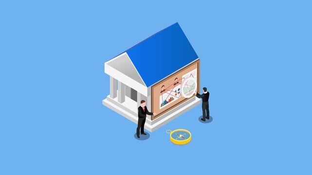 Financial Analysis, Business Consulting, and Investment Strategy 3d animation cartoon