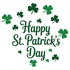 Happy StPatricks Day festive greeting card design featuring lucky green shamrocks and elegant typography celebration © Gofur Artistry