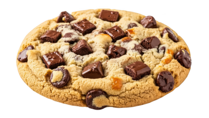 Delicious chocolate chip cookie isolated on transparent background