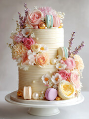 Wedding cake with flowers
