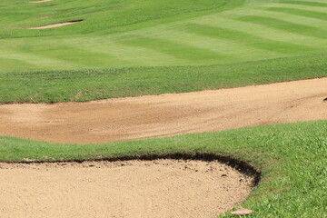 A Pristine Sand Trap Ready for Golf Play