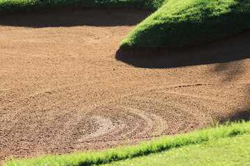 Rake Marks and Texture of a Golf Bunker