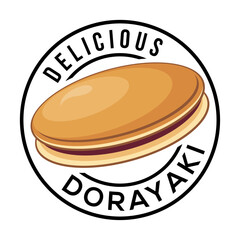 Dorayaki logo vector in circle