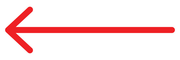 Straight long arrow vector icon set. Red arrow pointing vector. Arrows for Navigation and UI Design.
