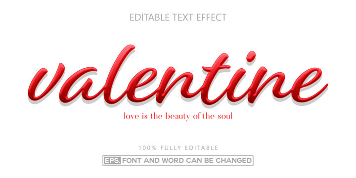 Happy valentine day, Editable text effect style