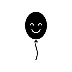Balloon outline with smiling face silhouette vector illustration