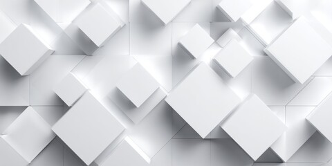 Fototapeta premium Abstract White Background with Geometric Square Patterns for Modern Design and Minimalist Aesthetic in Contemporary Art and Digital Media Projects