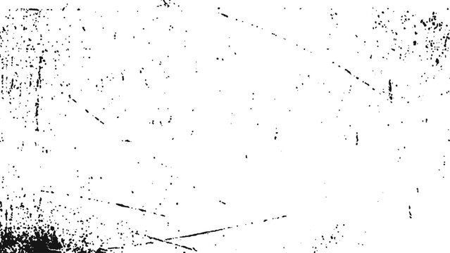 Rough diagonal and vertical scratch texture with scattered speckles on white minimal background