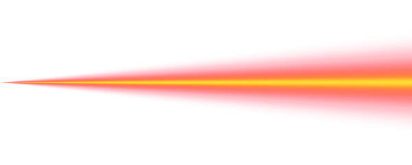 Obraz premium Horizontal red yellow line lighting glowing neon stripe laser beam with color spectrum energy wave gradient ray effect and vibrant light lines on transparent background abstract art