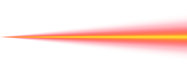 Horizontal red yellow line lighting glowing neon stripe laser beam with color spectrum energy wave gradient ray effect and vibrant light lines on transparent background abstract art